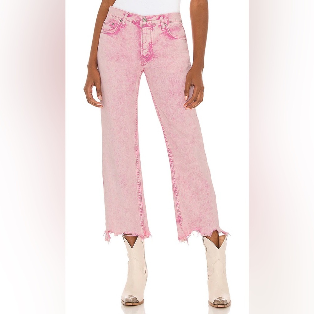 NWT We The Free Maggie Jean in Pink Acid Wash Size 32